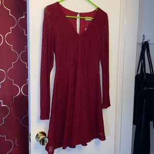 Red lace dress